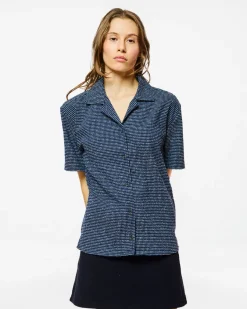 Homecore Chemises|Chemises*CHEMISE AWA CACTUS NAVY-WHITE