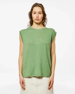 Homecore Tops*DÉBARDEUR TOM LINEN SWAMP GREEN