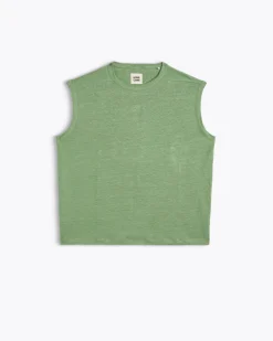 Homecore Tops*DÉBARDEUR TOM LINEN SWAMP GREEN