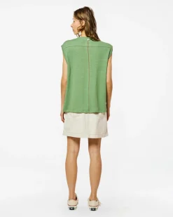 Homecore Tops*DÉBARDEUR TOM LINEN SWAMP GREEN