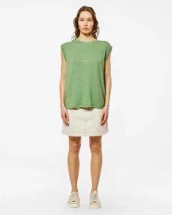 Homecore Tops*DÉBARDEUR TOM LINEN SWAMP GREEN