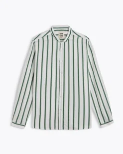 Homecore Chemises*PALA TENCEL GREEN STRIPES SHIRT