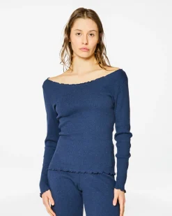 Homecore Tops*TOP LINA DENIM DARK BLUE