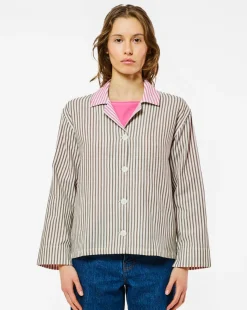 Homecore Vestes & Manteaux*VESTE ALMA STRIPES KHAKI STRIPES